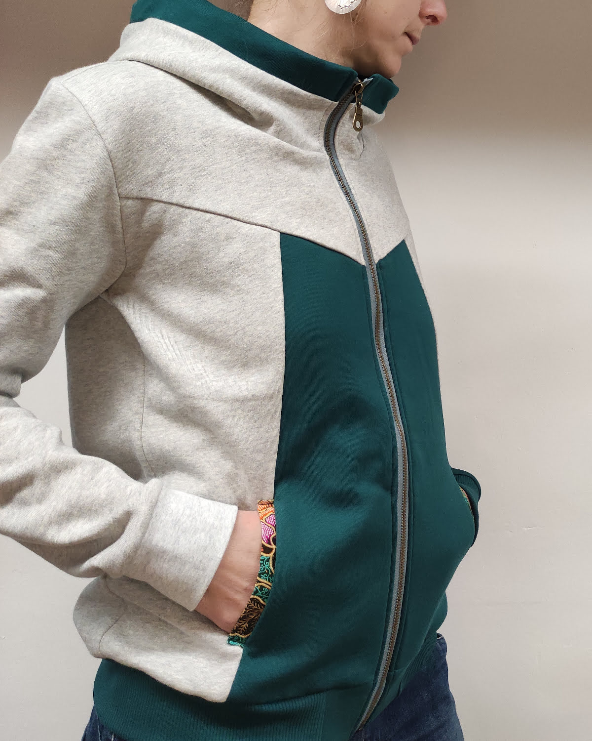 veste zippée en coton bio