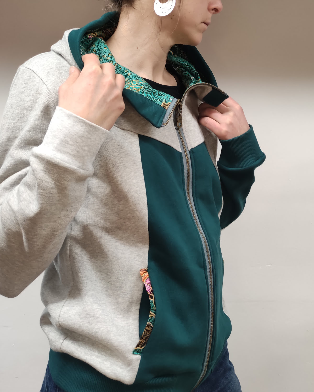 veste zippée en coton bio