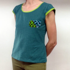 Tshirt GUETARI – bleu canard et vert
