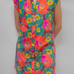 Robe chemise SELANGOR – fleur rétro