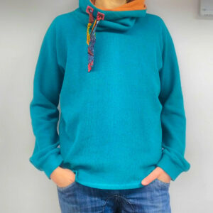 Pull MARONI turquoise orange