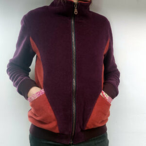 Polaire TAKU femme – Violet betterave / Orange rouille