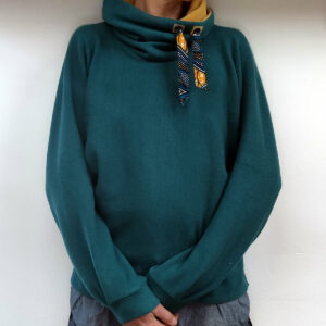 Pull MARONI turquoise jaune