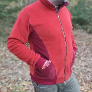 Polaire TAKU homme – Orange rouille / bordeaux