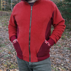 Polaire TAKU homme – Orange rouille / bordeaux