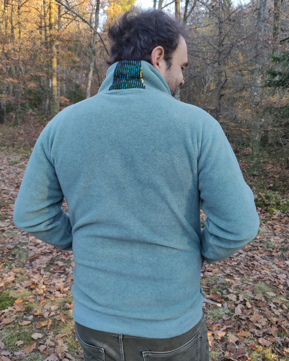 Veste polaire hiver toute douce de couleur vert sauge