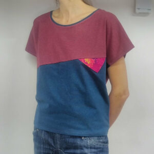 Tshirt SUMATRA – framboise et bleu