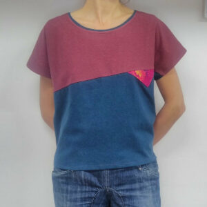 Tshirt SUMATRA – framboise et bleu