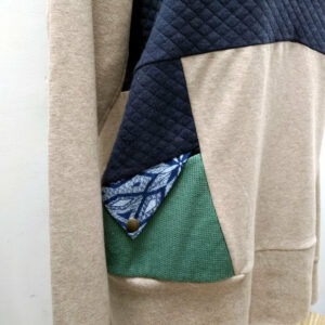 Sweat hiver BRUNEI – beige / bleu marine matelassé L