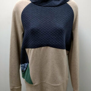 Sweat hiver BRUNEI – beige / bleu marine matelassé L