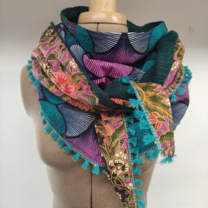 Chèche Fleurs fuschia