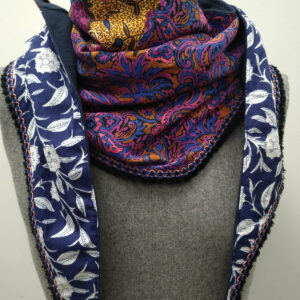 Chèche Indigo doré