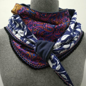 Chèche Indigo doré