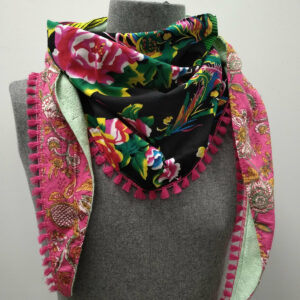 Chèche Pivoine et fleur indienne