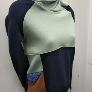 Sweat hiver BRUNEI – bleu marine / vert sauge S